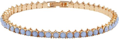 Brook & York Isabella Opal Blue Tennis Bracelet - Hypoallergenic 14K Gold-Plated Brass - Cubic Zirconia - Tennis Jewelry - Women's Bracelets- Everyday Luxury Jewelry - Gifts for Mom in Saudi Arabia