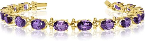 14K Yellow Gold Oval Amethyst Tennis Bracelet in Saudi Arabia