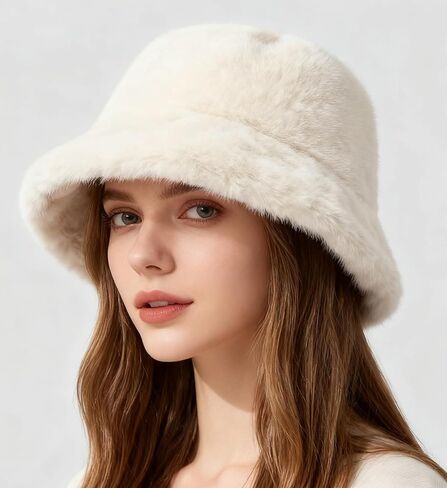 Winter Bucket Hat for Women Men Fuzzy Warm Hat Women's Cozy Fisherman Cap for Casual in Saudi Arabia