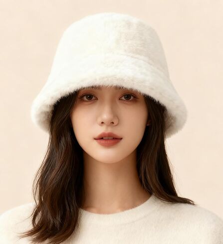 Winter Bucket Hat for Women Men Fuzzy Warm Hat Women's Cozy Fisherman Cap for Casual in Saudi Arabia