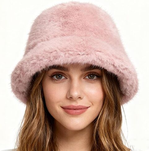 Winter Bucket Hat for Women Men Fuzzy Warm Hat Women's Cozy Fisherman Cap for Casual in Saudi Arabia