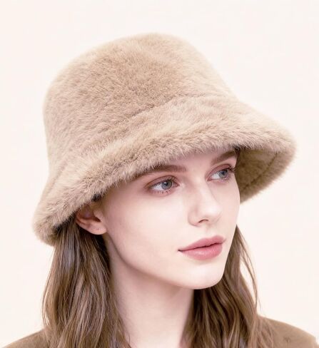 Winter Bucket Hat for Women Men Fuzzy Warm Hat Women's Cozy Fisherman Cap for Casual in Saudi Arabia