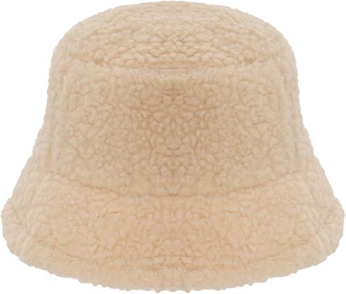 Fumwase Women's Furry Fuzzy Bucket Hat Winter Warm Soft Fashion Curly Fisherman Hat for Women Men in Saudi Arabia