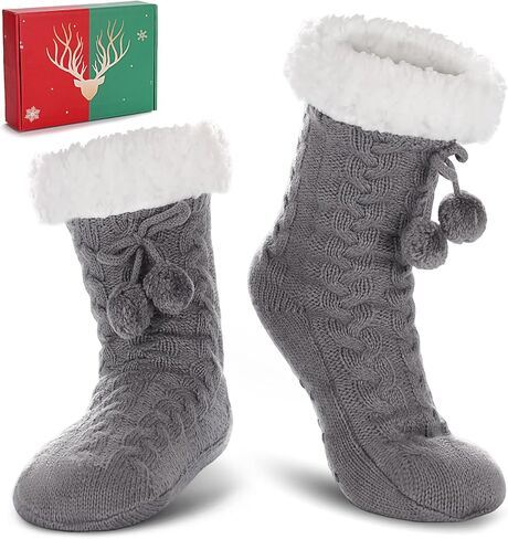 Forwe Women's Slipper Fuzzy Socks with Grips Non Slip Winter Warm Fluffy Cozy Plush Socks Christmas Gifts in Saudi Arabia