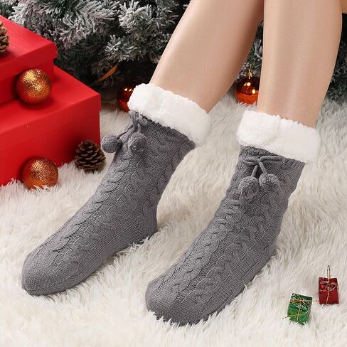 Forwe Women's Slipper Fuzzy Socks with Grips Non Slip Winter Warm Fluffy Cozy Plush Socks Christmas Gifts in Saudi Arabia