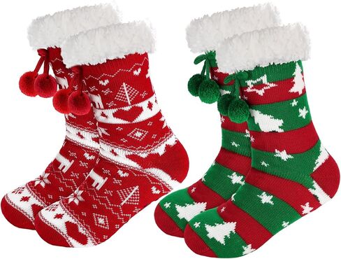 Forwe Women's Slipper Fuzzy Socks with Grips Non Slip Winter Warm Fluffy Cozy Plush Socks Christmas Gifts in Saudi Arabia