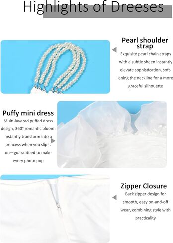 LAJIOJIO Women's Puffy Ruffle Mini Dress,Off Shoulder Sleeveless Tulle Club Night Out Dresses in Saudi Arabia