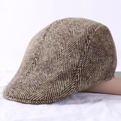 Men's Herringbone Newsboy Cap Vintage Ivy Flat Hat Berets Cap for Casual Driving Outdoor in Saudi Arabia