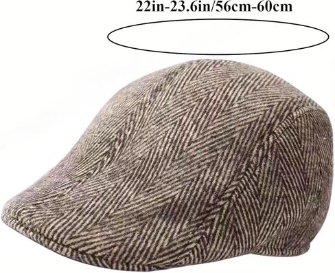 Men's Herringbone Newsboy Cap Vintage Ivy Flat Hat Berets Cap for Casual Driving Outdoor in Saudi Arabia