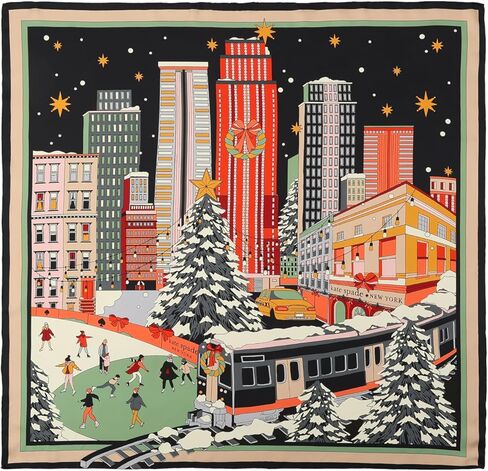 Kate Spade Womens Snow Globe Silk Square Scarf, Stylish & Lightweight Fashion Accessory in Kuwait