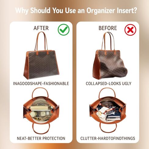 Purse Organizer Insert Compatible with Goyard Hardy Bag Organizer, Upgraded Dupontpaper Lightweight Handbag Inner - Single Compartment in Saudi Arabia