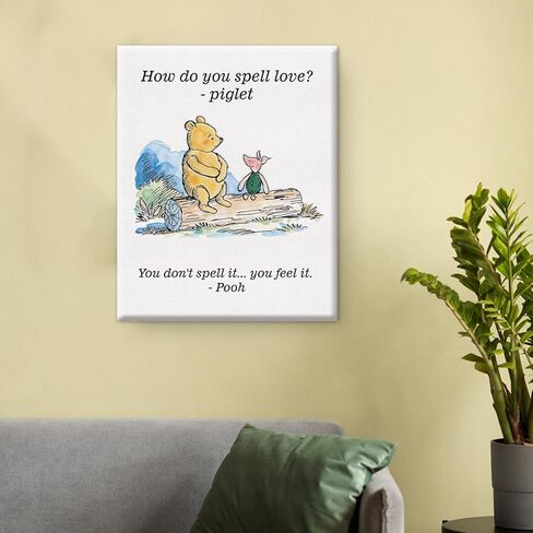 Classic Pooh Bear Wall Art Decor How Do You Spell Love Quote Canvas Painting for School Home Nursery Wall Decor 8x10 Inches in Saudi Arabia