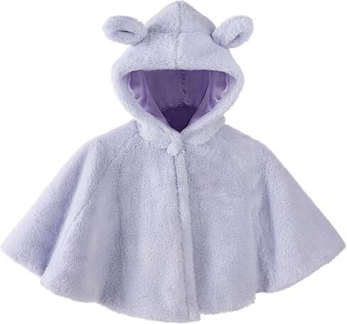 Ibluelover Kids Girls Hooded Cape Faux Fur Furry Poncho Cloak Winter Outdoor Warm Car Seat Coat for 2-5 Years Old in Saudi Arabia