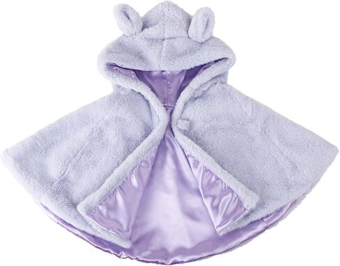 Ibluelover Kids Girls Hooded Cape Faux Fur Furry Poncho Cloak Winter Outdoor Warm Car Seat Coat for 2-5 Years Old in Saudi Arabia