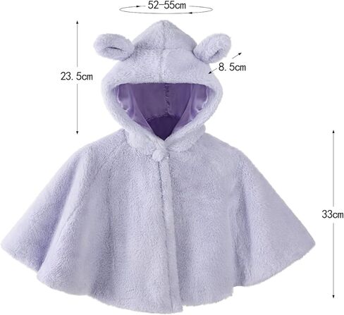 Ibluelover Kids Girls Hooded Cape Faux Fur Furry Poncho Cloak Winter Outdoor Warm Car Seat Coat for 2-5 Years Old in Saudi Arabia