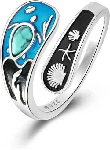 925 Sterling Silver Adjustable Spoon Ring - Vintage Boho Open Finger Jewelry thumb rings for women, Handmade Thumb Ring with Nature Inspired Designs in Saudi Arabia