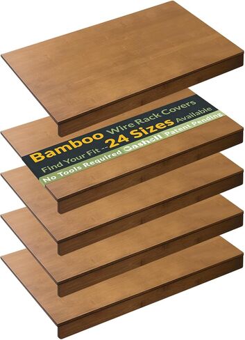 Wire Shelf Covers, Bamboo Wire Rack Covers for Pantry, Closet (5pcs, 22" W x 16" D) in Saudi Arabia
