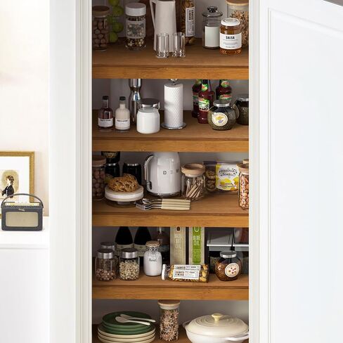 Wire Shelf Covers, Bamboo Wire Rack Covers for Pantry, Closet (5pcs, 22" W x 16" D) in Saudi Arabia