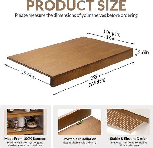 Wire Shelf Covers, Bamboo Wire Rack Covers for Pantry, Closet (5pcs, 22" W x 16" D) in Saudi Arabia