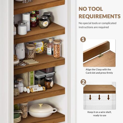 Wire Shelf Covers, Bamboo Wire Rack Covers for Pantry, Closet (5pcs, 22" W x 16" D) in Saudi Arabia