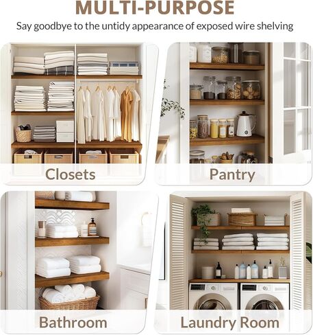 Wire Shelf Covers, Bamboo Wire Rack Covers for Pantry, Closet (5pcs, 22" W x 16" D) in Saudi Arabia