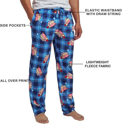 Kirby All-Over Print Men's Lightweight Plush Fleece Sleep Pajama Pants in Saudi Arabia