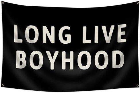 Long Live Boyhood Flag 3 * 5Ft Banner Boy Nursery Decor Wall Hanging Banner Decor for Nursery Playroom Toddler Room Boys Kids Room (Black) in Saudi Arabia