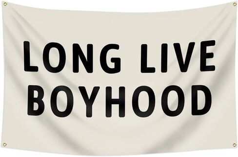 Long Live Boyhood Flag 3 * 5Ft Banner Boy Nursery Decor Wall Hanging Banner Decor for Nursery Playroom Toddler Room Boys Kids Room (Black) in Saudi Arabia