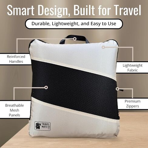 6-Piece Travel Bag Set - 3 Packing Cubes for Travel in Small, Medium & Large - Includes 1 Shoe Bag, 1 Laundry Pouch & 1 Toiletry Organizer - Lightweight & Durable Luggage Organizer Bags in Saudi Arabia