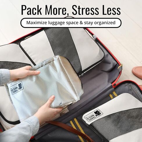 6-Piece Travel Bag Set - 3 Packing Cubes for Travel in Small, Medium & Large - Includes 1 Shoe Bag, 1 Laundry Pouch & 1 Toiletry Organizer - Lightweight & Durable Luggage Organizer Bags in Saudi Arabia