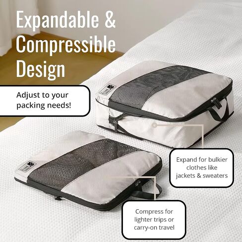 6-Piece Travel Bag Set - 3 Packing Cubes for Travel in Small, Medium & Large - Includes 1 Shoe Bag, 1 Laundry Pouch & 1 Toiletry Organizer - Lightweight & Durable Luggage Organizer Bags in Saudi Arabia