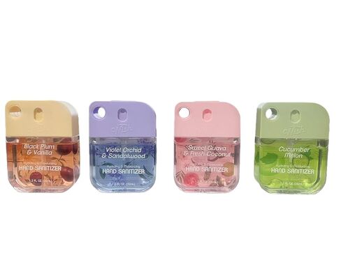 مجموعة هدايا مطهر اليدين ويش، 4 عبوات من بخاخ الترطيب مع الفانيليا البرقوق الأسود، وخشب الصندل الأوركيد البنفسجي، وجوز الهند الجوافة الحلو، وعطور البطيخ والخيار، 1.2 أونصة سائلة لكل منها in Kuwait