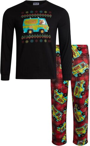 COCO BRANDS Mens Pajama Set - 2 Piece Cozy Short Sleeve Sleep Shirt and Mens Pajama Pants - Sleepwear Matching PJ Set for Men in Saudi Arabia