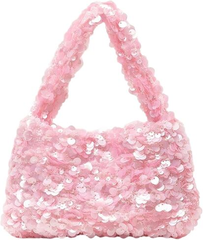 Floerns Women's Elegant Shiny Sequin Hobo Bags Sparkly Summer Party Cute Mini Handbag in Saudi Arabia