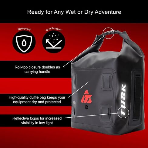 TUSK Dry Duffel Bag X-Small (10 Liters) Black/Grey in Saudi Arabia