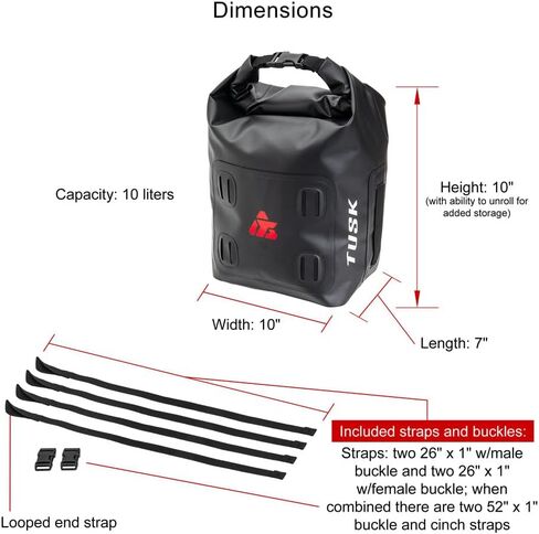 TUSK Dry Duffel Bag X-Small (10 Liters) Black/Grey in Saudi Arabia