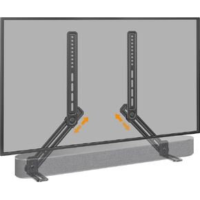 Perlegear Soundbar Mount, Sound Bar Mount with Holes/Without Holes, Soundbar Mounting Bracket Under TV up to 13.2 lbs, Non-Slip Base Holder Extends 3.5" to 6", Attach Speaker Mount to TV or Wall in Kuwait