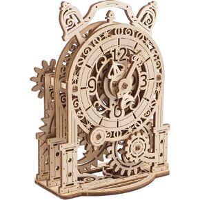 Ugears Steampunk Clock 3D Wooden Puzzle - Wooden Clock Mechanical Model Construction Set - DIY Model Kits for Adults - Ideal Christmas and New Year Gift - Gorgeous Home Décor in Kuwait