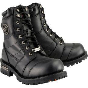 Milwaukee Leather Men's Classic Black Leather 8-inch Lace-Up Logger Motorcycle Rider Boots MBM9030-12 in Saudi Arabia