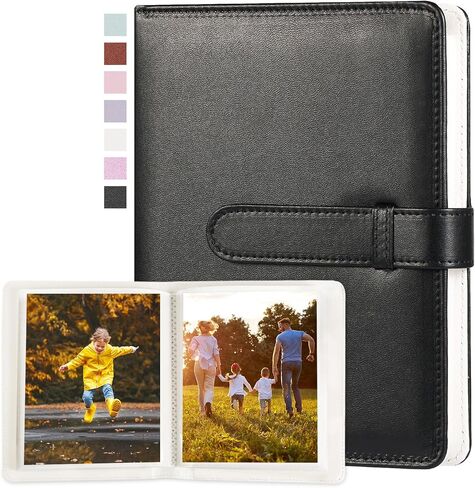 Lifting Photo Album 4x6 with 68 Pockets，Premium Vegan Leather Cover Small Photo Album Book，Mini Picture Album for Family Birthday Anniversary Baby Vacations (Black) in Saudi Arabia