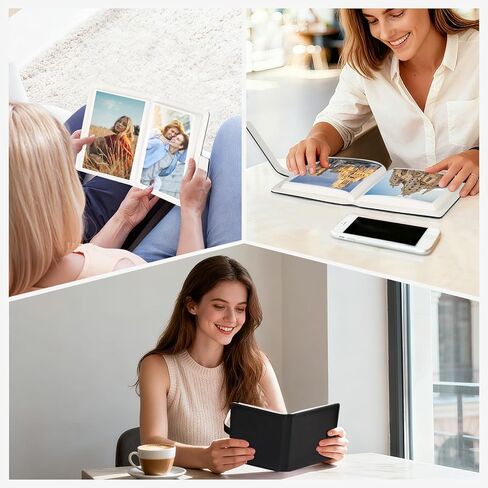 Lifting Photo Album 4x6 with 68 Pockets，Premium Vegan Leather Cover Small Photo Album Book，Mini Picture Album for Family Birthday Anniversary Baby Vacations (Black) in Saudi Arabia
