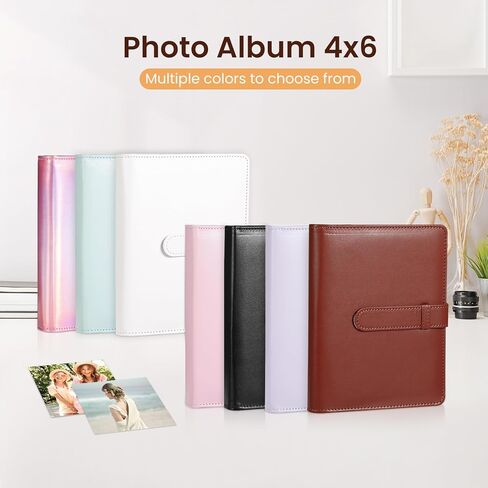 Lifting Photo Album 4x6 with 68 Pockets，Premium Vegan Leather Cover Small Photo Album Book，Mini Picture Album for Family Birthday Anniversary Baby Vacations (Black) in Saudi Arabia