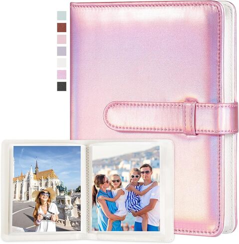 Lifting Photo Album 4x6 with 68 Pockets，Premium Vegan Leather Cover Small Photo Album Book，Mini Picture Album for Family Birthday Anniversary Baby Vacations (Black) in Saudi Arabia