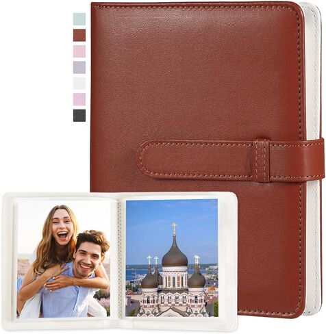 Lifting Photo Album 4x6 with 68 Pockets，Premium Vegan Leather Cover Small Photo Album Book，Mini Picture Album for Family Birthday Anniversary Baby Vacations (Black) in Saudi Arabia