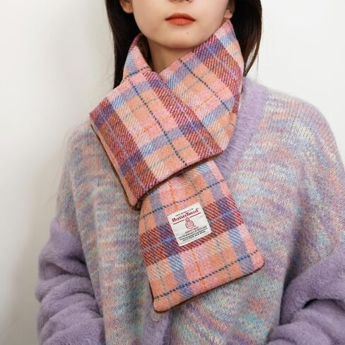 Harris Tweed Tartan Wool Neck Warmer for Women and Men, Handmade Soft Scarf with Plush Lining, Warm Winter Gift in Saudi Arabia