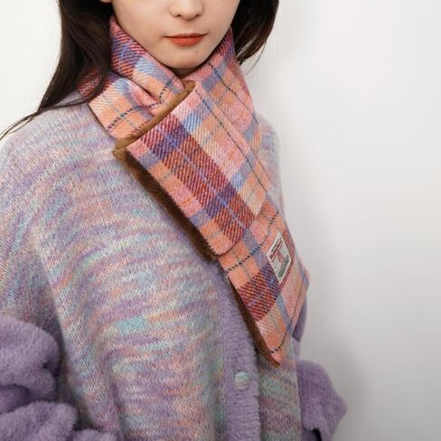 Harris Tweed Tartan Wool Neck Warmer for Women and Men, Handmade Soft Scarf with Plush Lining, Warm Winter Gift in Saudi Arabia