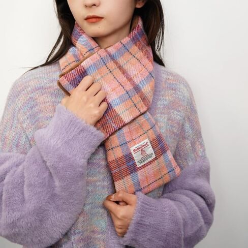 Harris Tweed Tartan Wool Neck Warmer for Women and Men, Handmade Soft Scarf with Plush Lining, Warm Winter Gift in Saudi Arabia