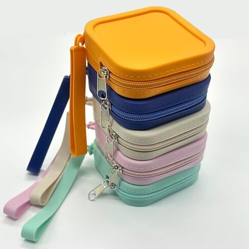 1PC Multifunctional Silicone Storage Bag for Lipstick, Cards, Earphones and Keys, Blue in Saudi Arabia