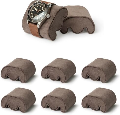 TAWBURY Watch Pillows - Pack of 6, 2-inch Wide 'M' Shaped Cushions for 6.5 to 7.7-inch Wrists (Brown) in Saudi Arabia
