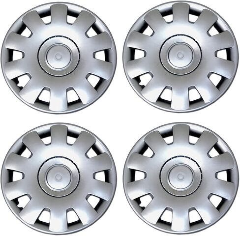 TuningPros WSC3-029S15 4pcs Set Snap-On Type (Pop-On) 15-Inches Metallic Silver Hubcaps Wheel Cover in Kuwait